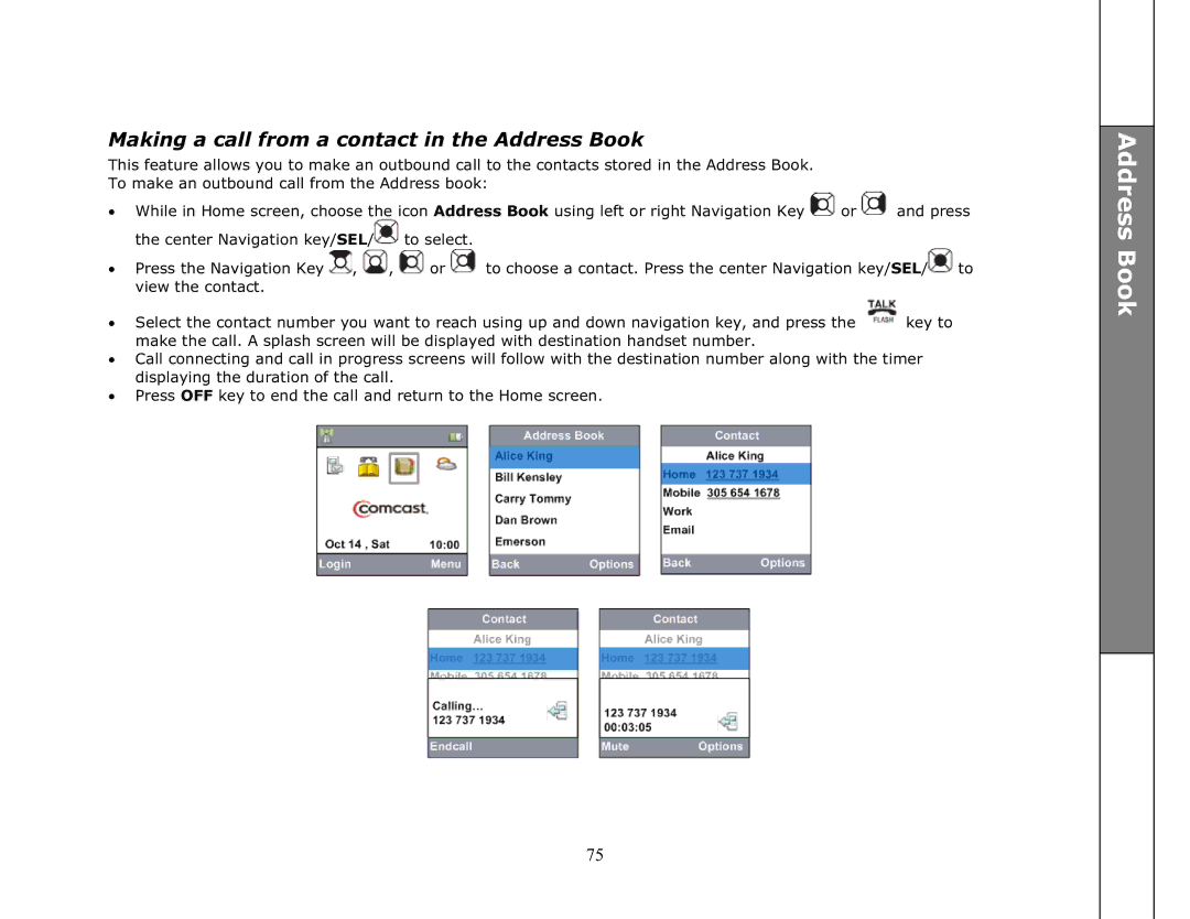 VTech ip8301 manual Making a call from a contact in the Address Book 