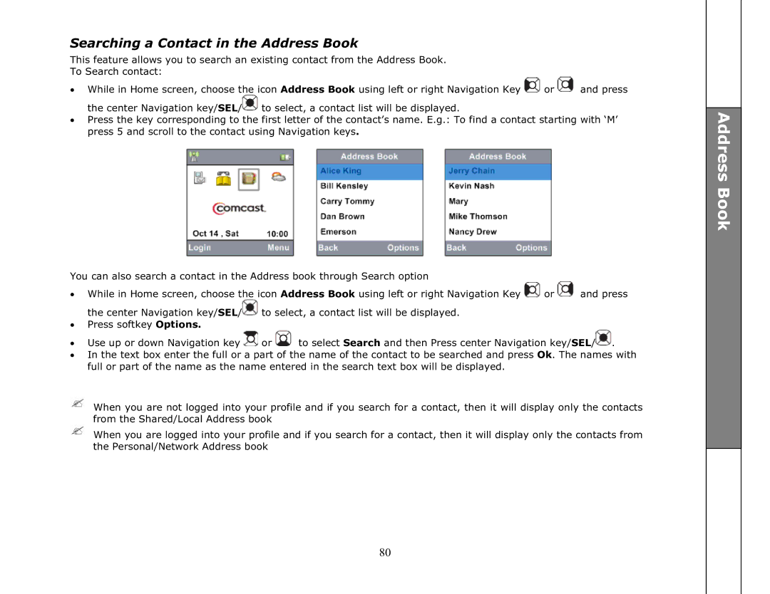 VTech ip8301 manual Searching a Contact in the Address Book 