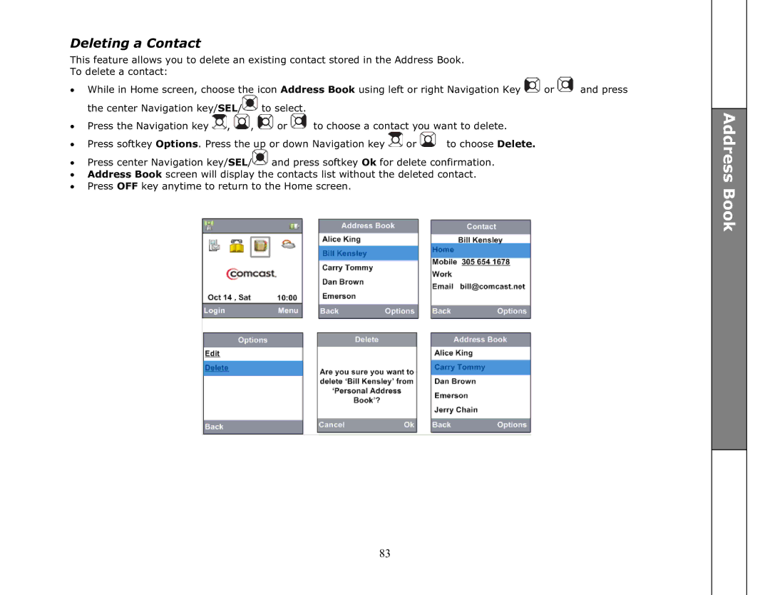 VTech ip8301 manual Deleting a Contact 