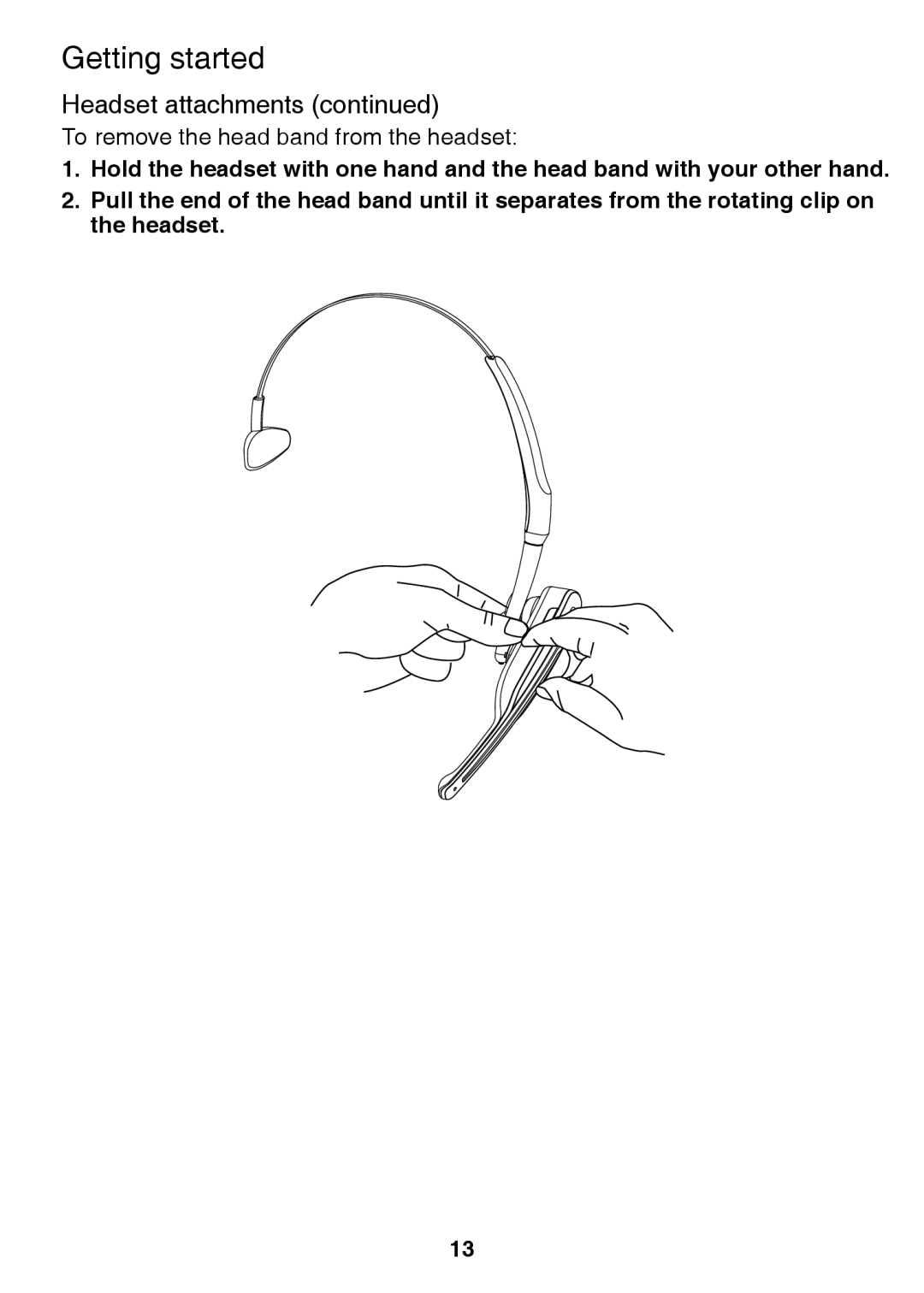 VTech LS6325-2, IS6100, LS6375-3 user manual To remove the head band from the headset 