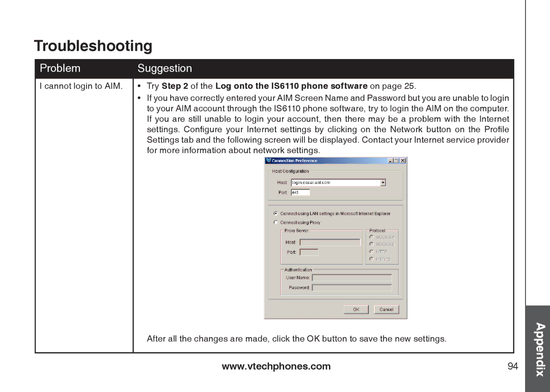 VTech user manual Try of the Log onto the IS6110 phone software on 