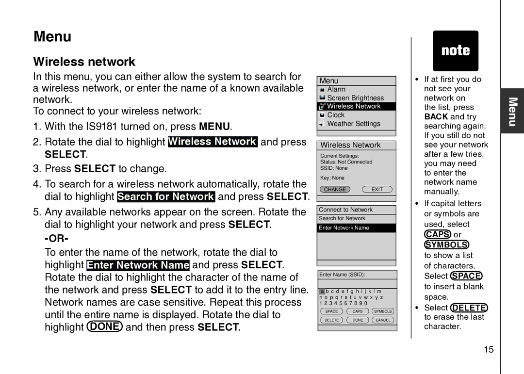 VTech IS9181 user manual Wireless network, Wireless Network 