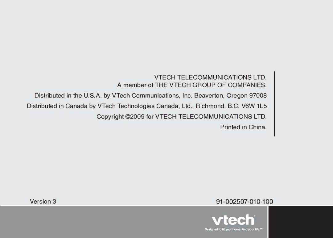 VTech IS9181 user manual 