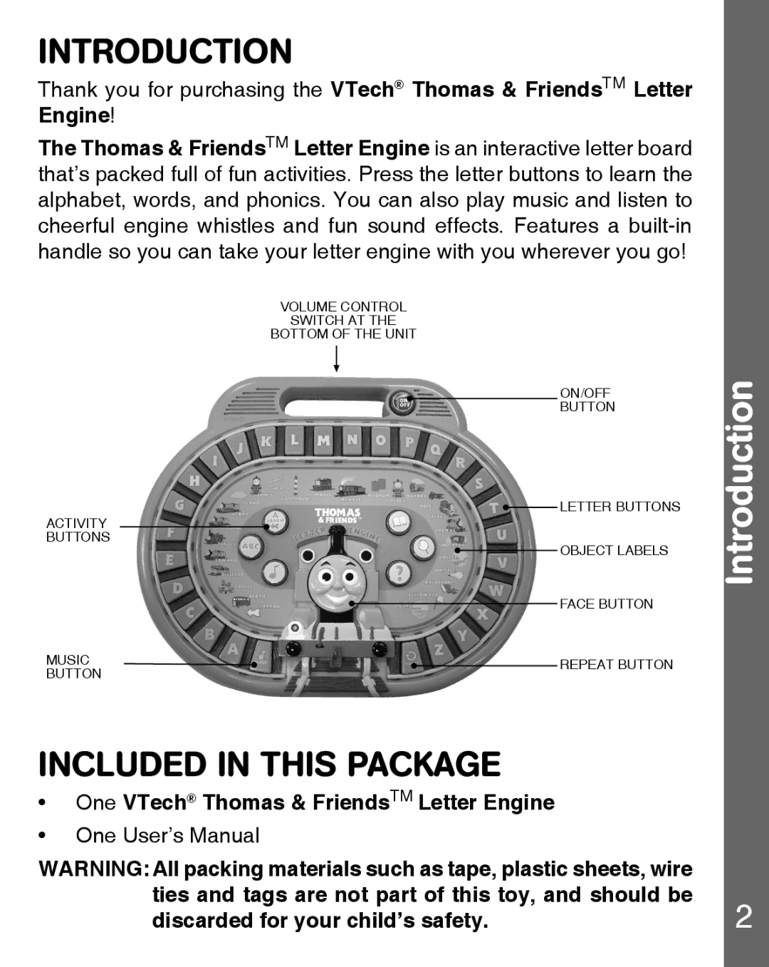 VTech Letter Engine user manual Introduction, Included in this Package 