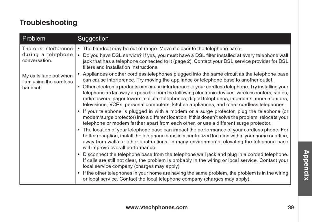 VTech LS6117-12, LS6117-19, LS6117-15 user manual Will improve overall performance 