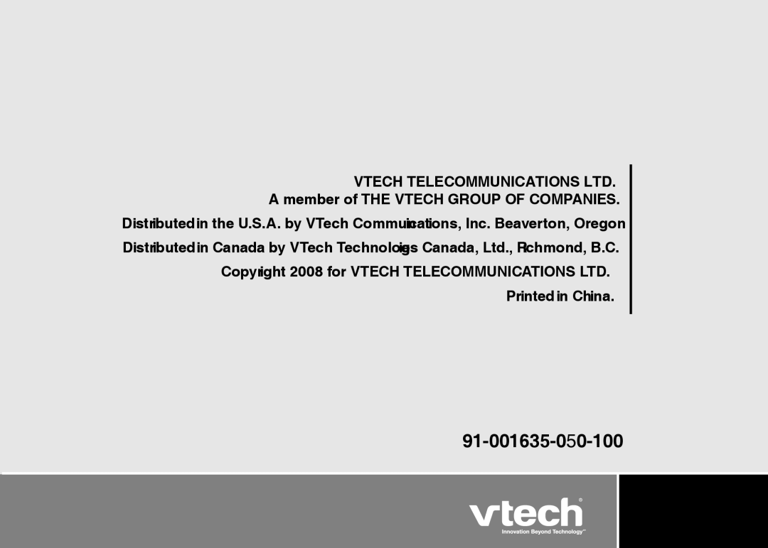 VTech LS6117-19, LS6117-15, LS6117-12 user manual 91-001635-050-100 