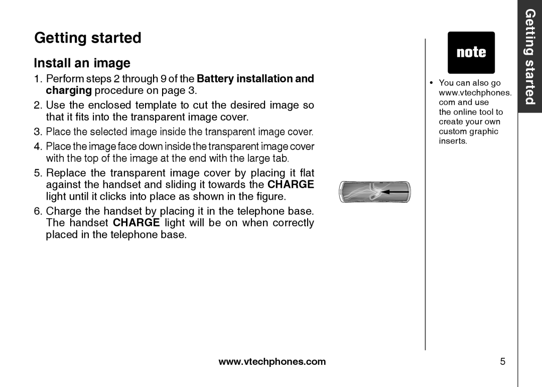 VTech LS6117 user manual Install an image 