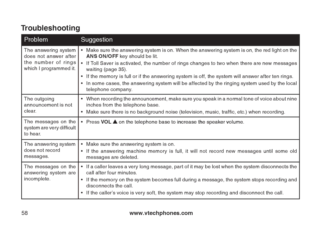 VTech LS6125-4, LS6125-2, LS6126-5, LS6125-3, LS6125-5, LS6126-3 important safety instructions Answering system 