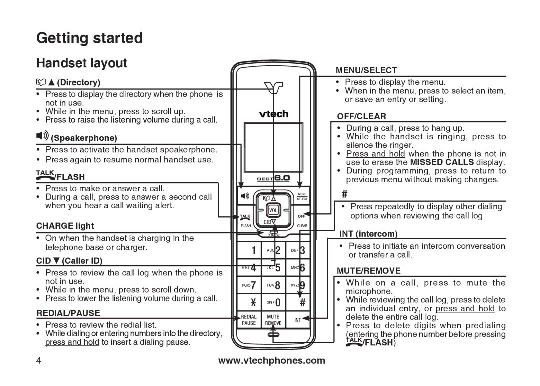 VTech LS6125-4, LS6125-2, LS6126-5, LS6125-3, LS6125-5, LS6126-3 important safety instructions Menu/Select 