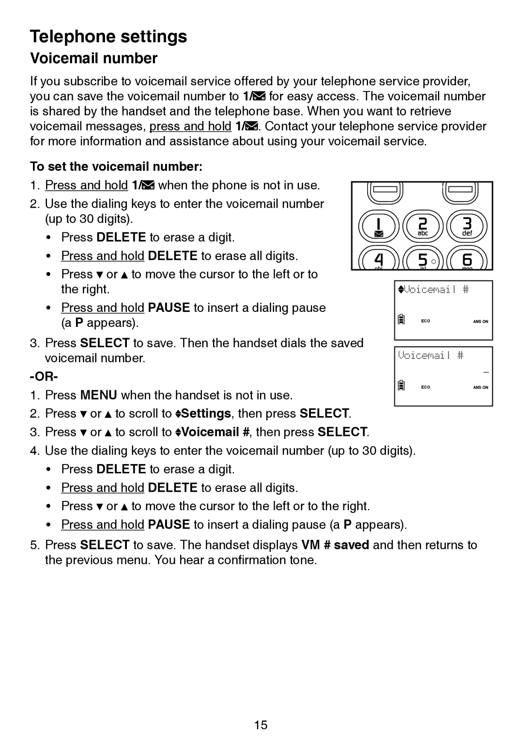 VTech LS6195-13, LS6195-17, LS6195-15, LS6195-16 user manual Voicemail number, To set the voicemail number 