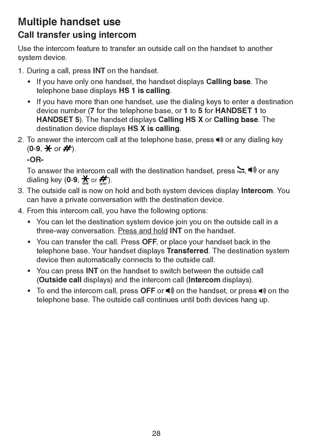 VTech LS6195-16, LS6195-17, LS6195-15, LS6195-13 user manual Call transfer using intercom 