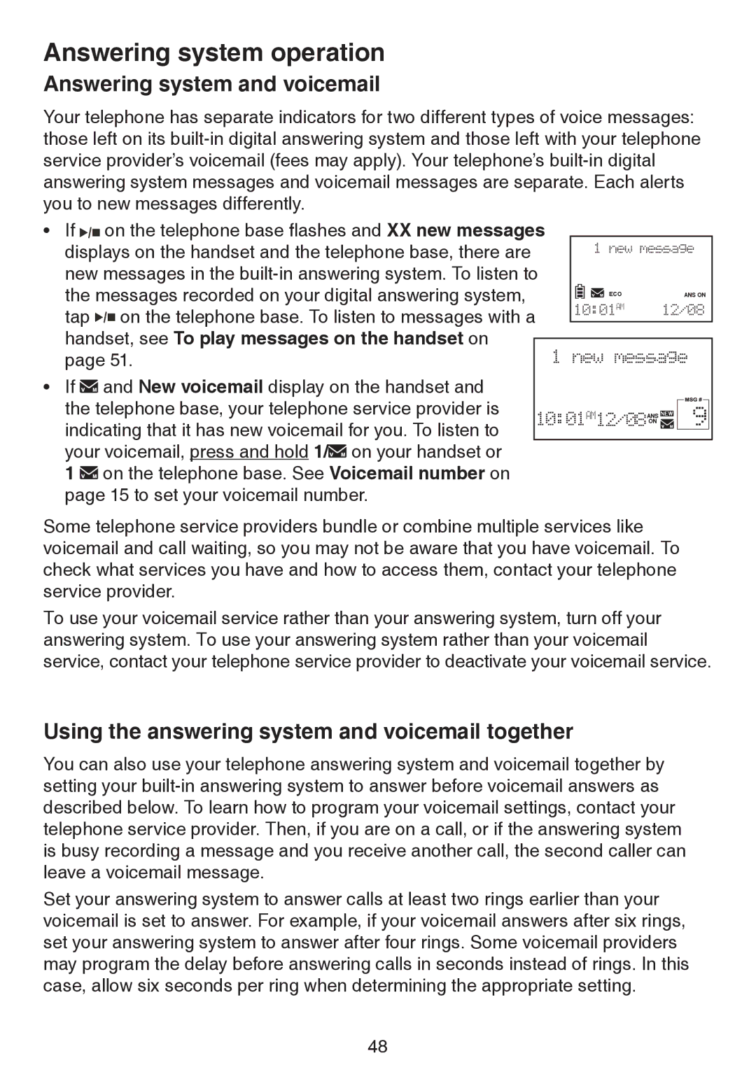 VTech LS6195-16, LS6195-17, LS6195-15, LS6195-13 user manual Answering system operation, Answering system and voicemail 