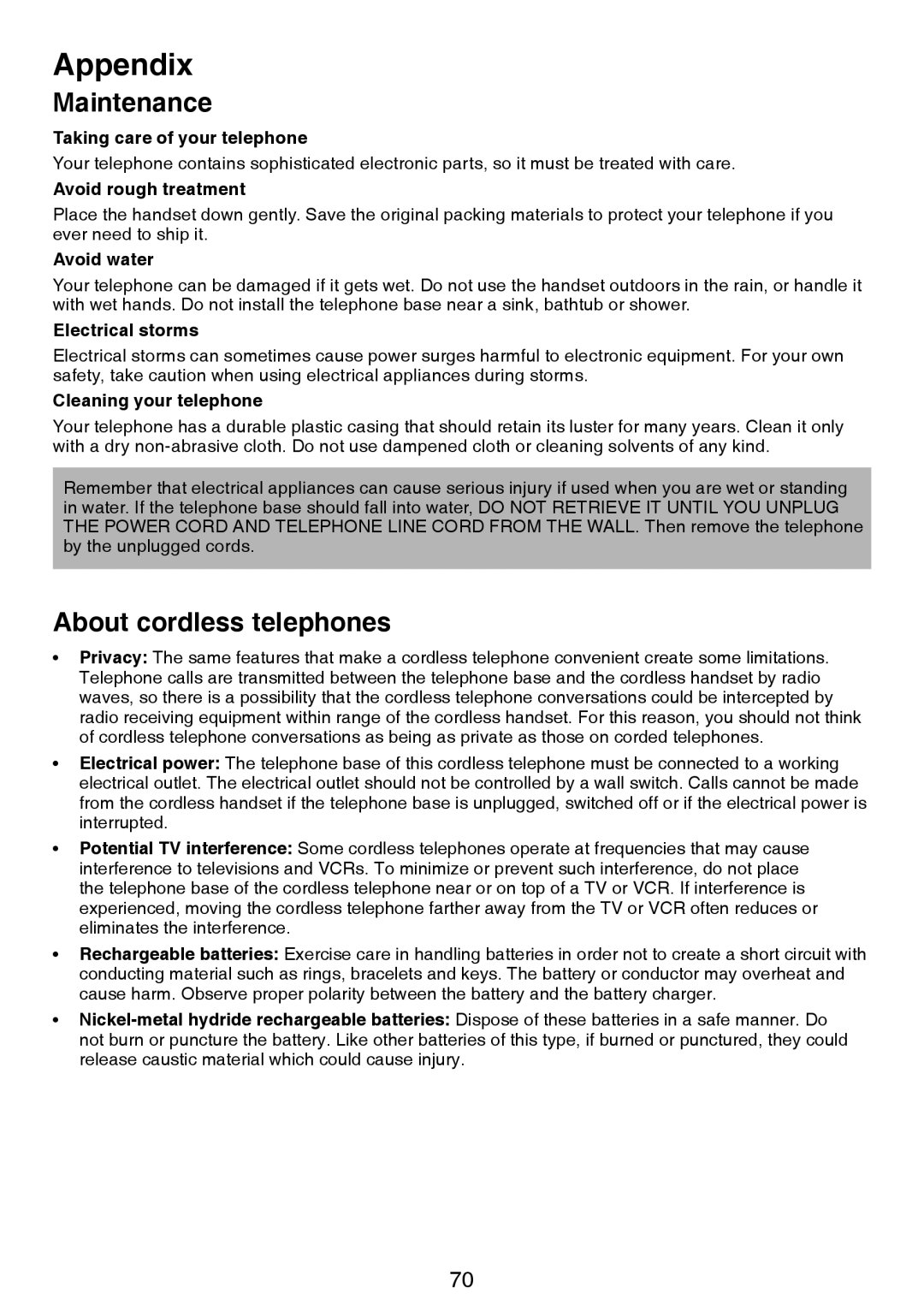 VTech LS6195-13, LS6195-17, LS6195-15, LS6195-16 user manual Maintenance, About cordless telephones 