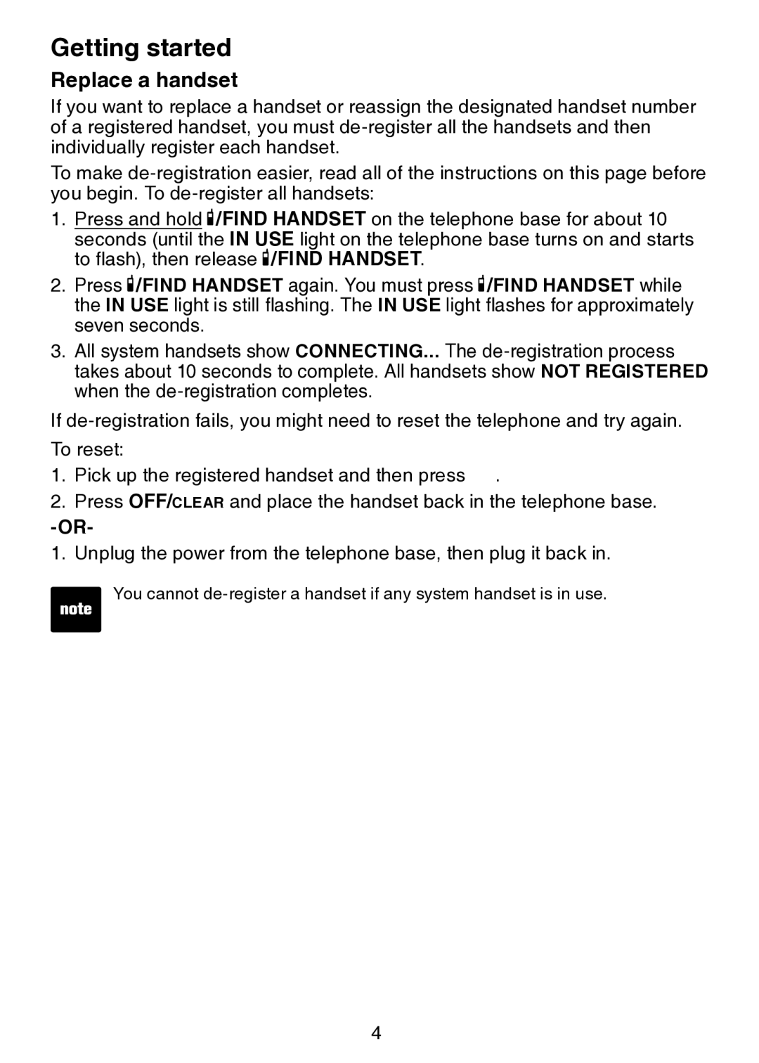 VTech LS6205 user manual Replace a handset 