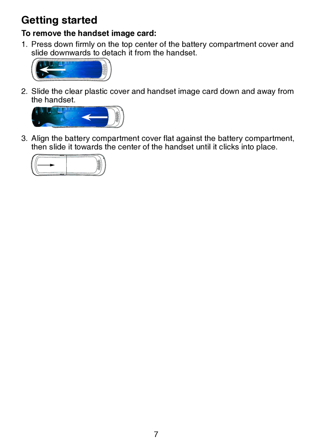 VTech LS6217 user manual To remove the handset image card 