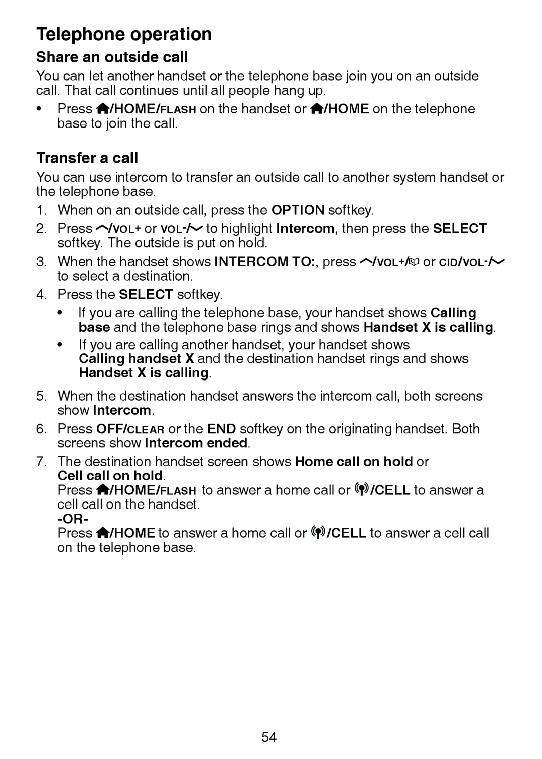 VTech LS6245 user manual Share an outside call, Transfer a call 