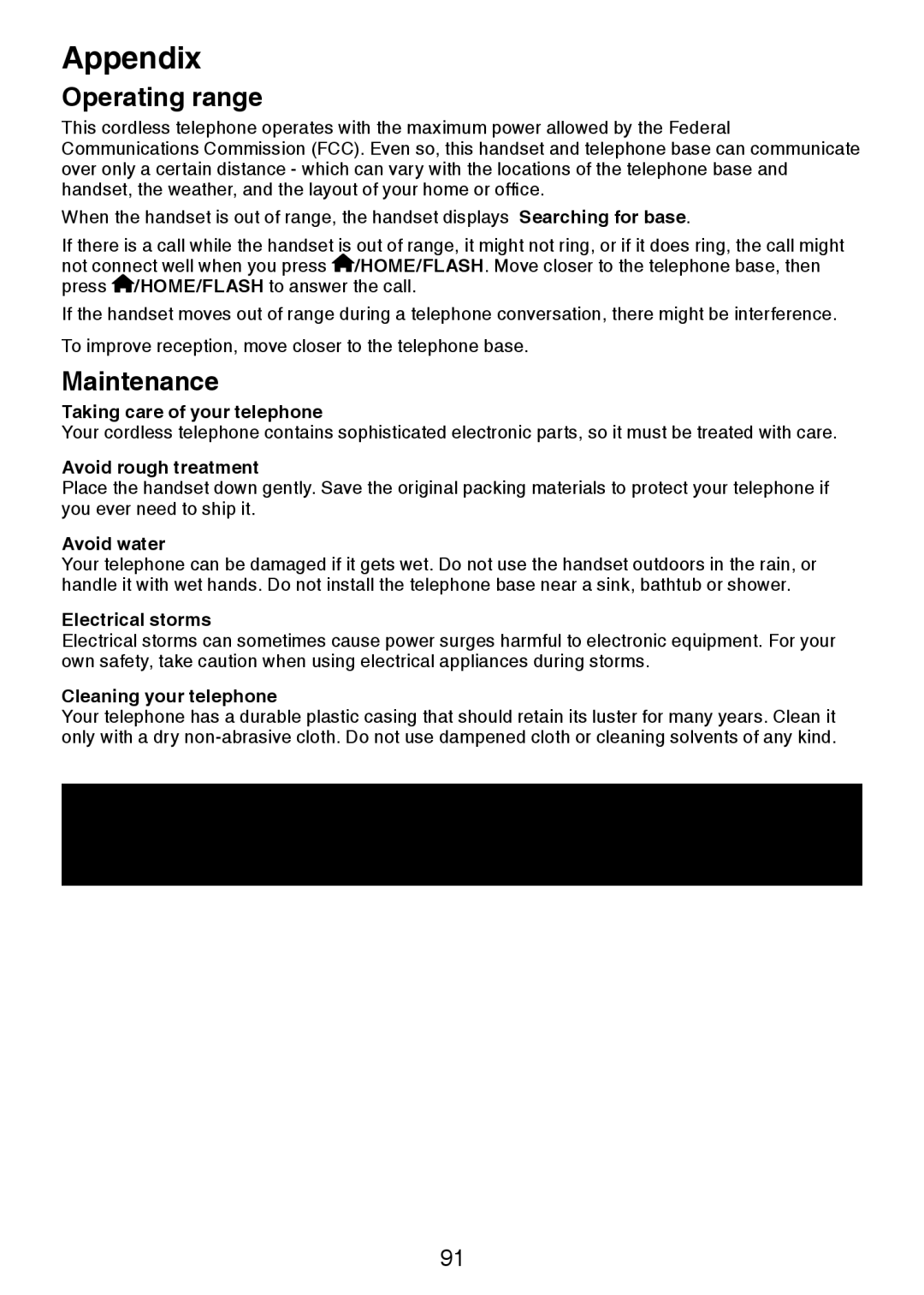 VTech LS6245 user manual Operating range, Maintenance 