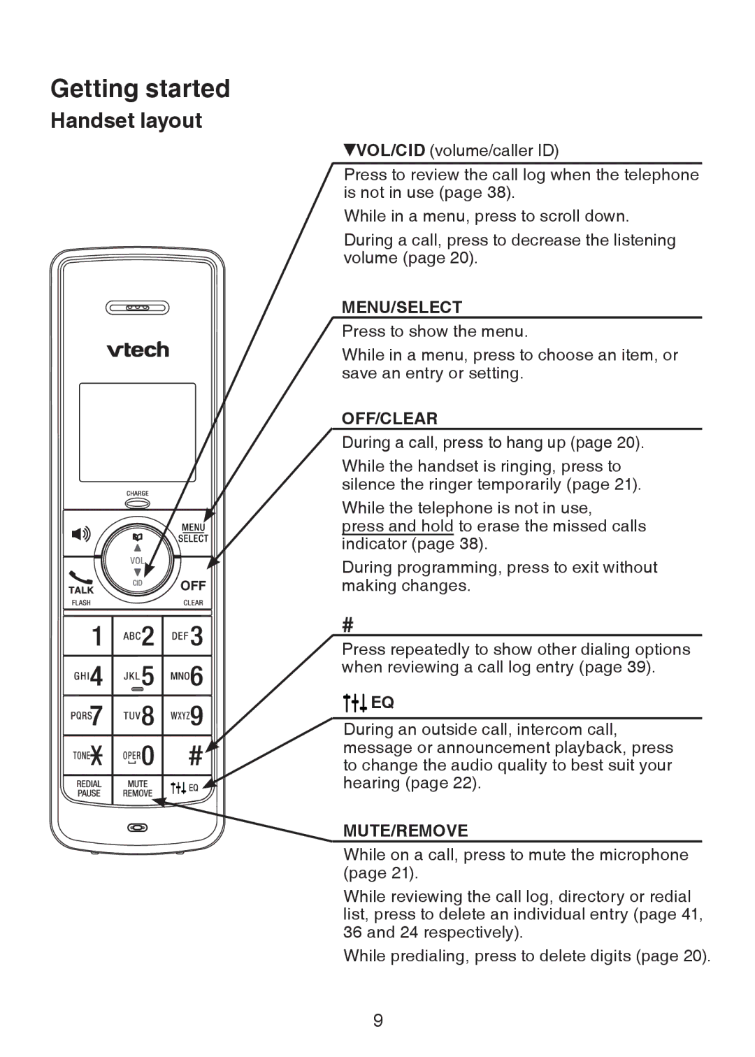 VTech LS6325-5, LS6325-3, LS6325-4, LS6326-5 user manual Menu/Select 