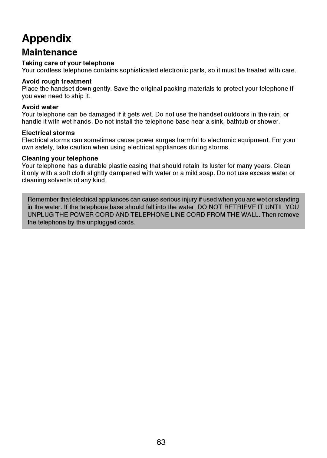 VTech LS6325-3, LS6325-4, LS6325-5, LS6326-5 user manual Maintenance, Taking care of your telephone 