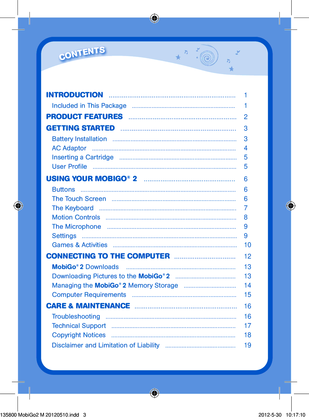 VTech M 20120510 user manual Introduction 