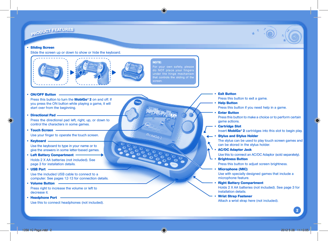 VTech M 20120510 user manual Ct feat Ur e 