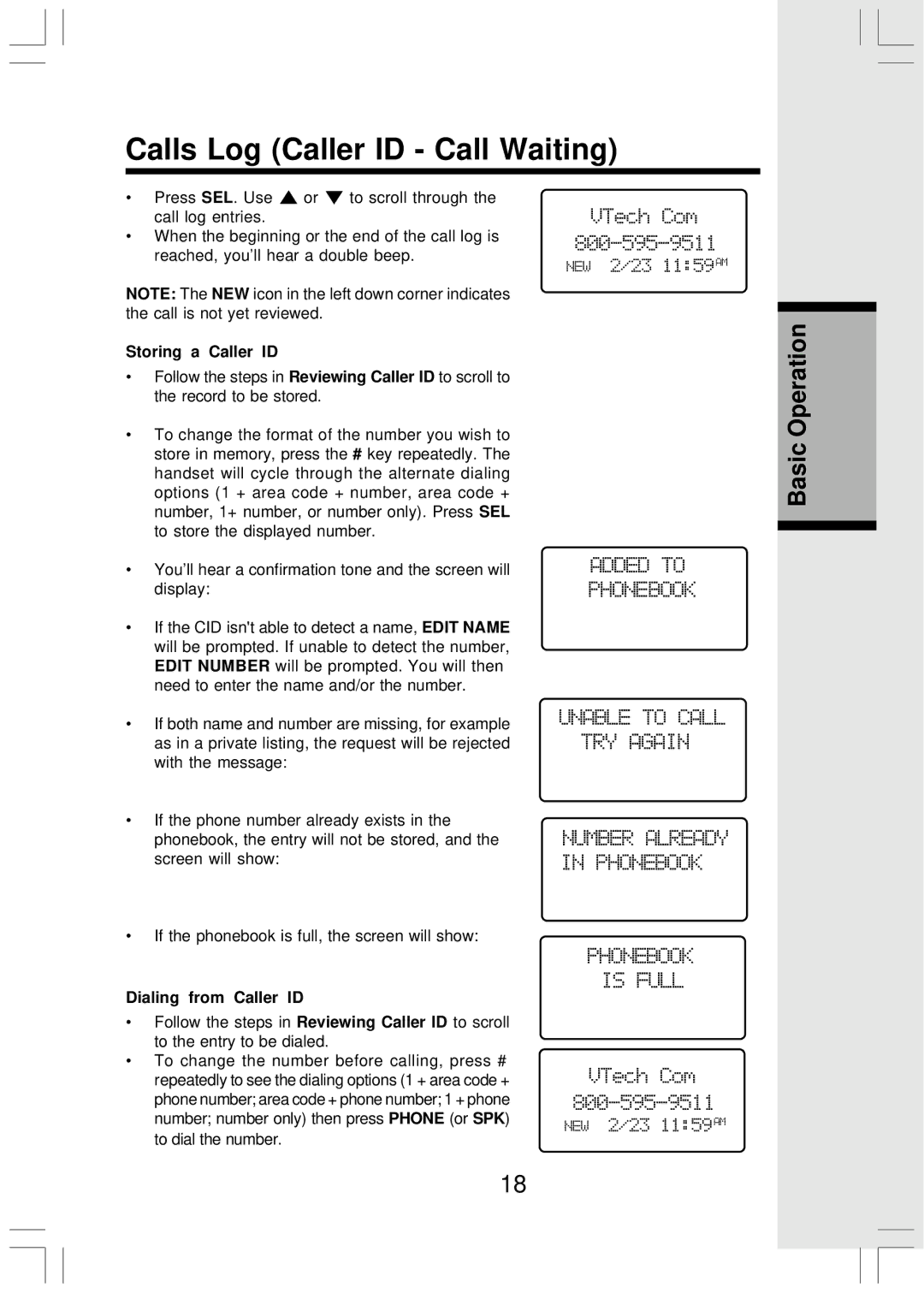 VTech Mi6821 user manual Storing a Caller ID, Dialing from Caller ID 