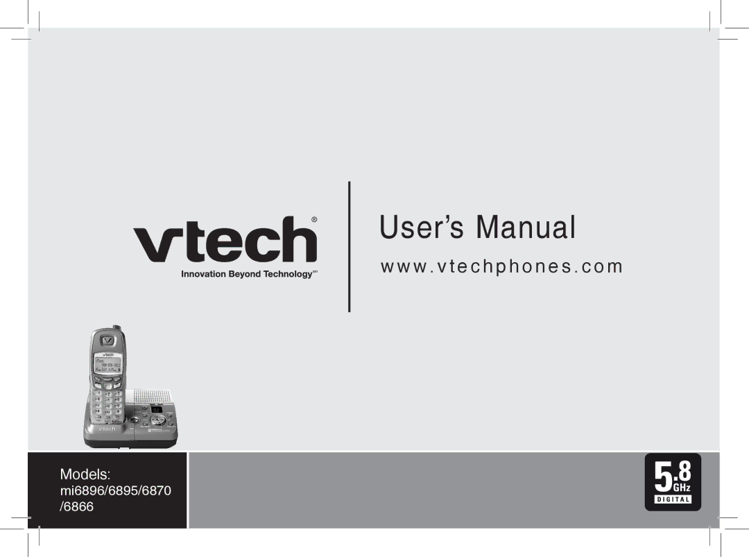 VTech mi6870, MI6866, MI6896, mi6895 manual User’s Manual 