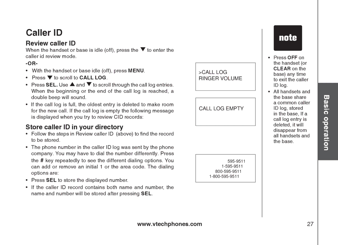 VTech mi6877, mi6897 user manual Review caller ID, Store caller ID in your directory 