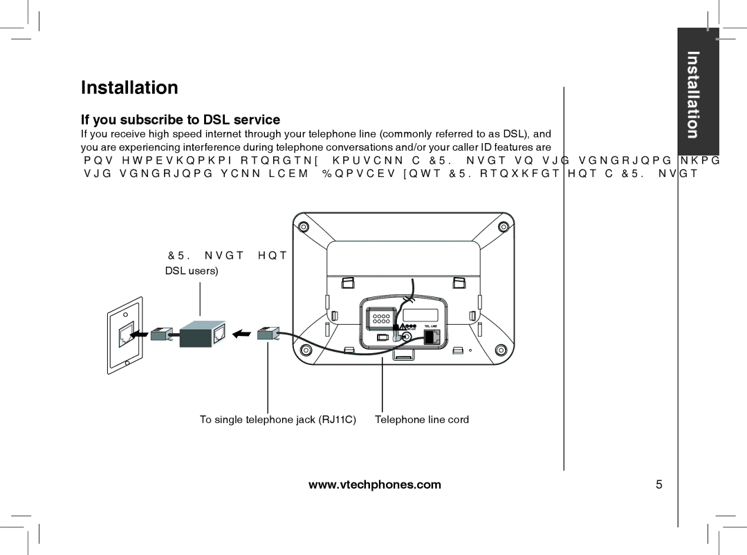 VTech Model 6032 user manual If you subscribe to DSL service 