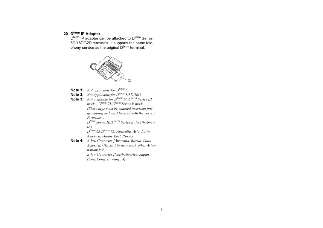 VTech NEAX 2400 IPX manual Dterm IP Adapter 