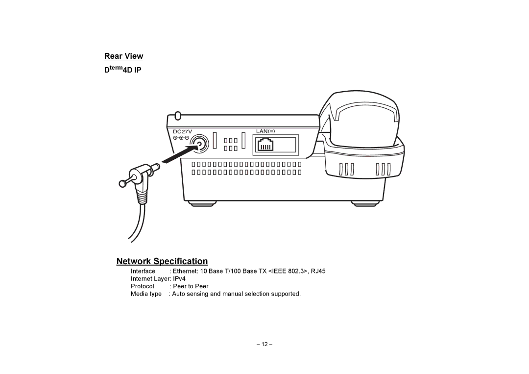 VTech NEAX 2400 IPX manual Network Specification, Rear View 