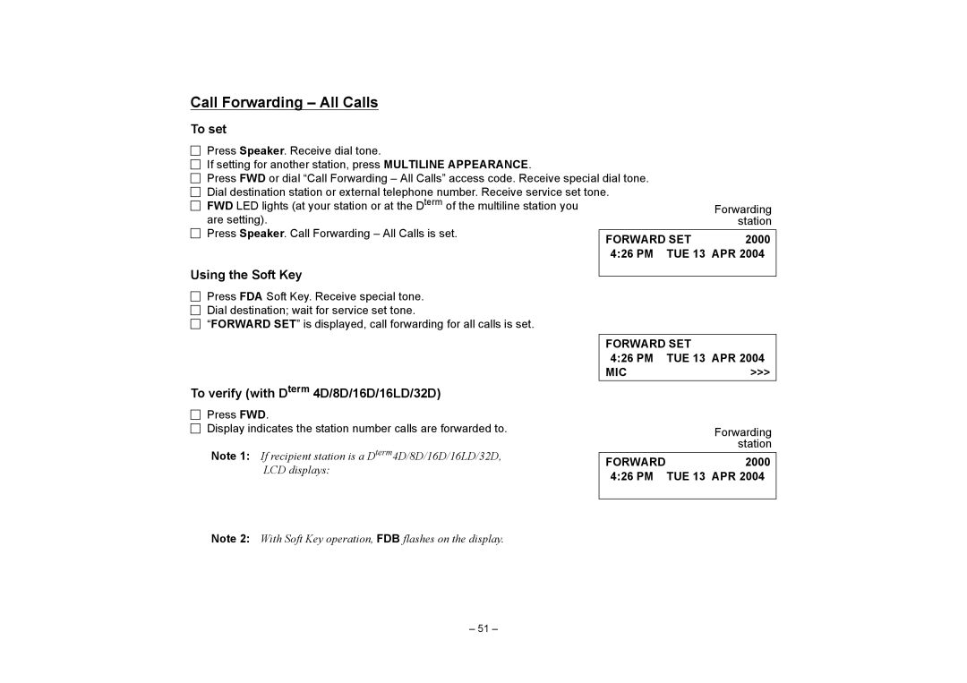 VTech NEAX 2400 IPX manual Call Forwarding All Calls, To set 