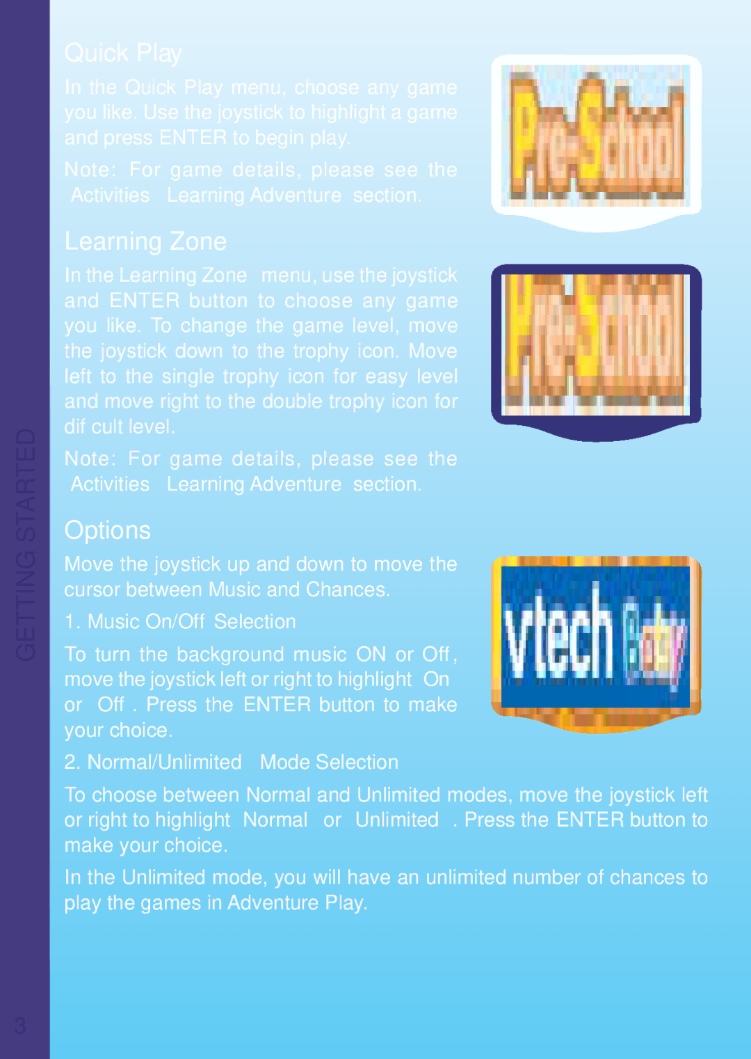 VTech REV IT UP IN RADIATOR SPRINGS user manual Getting Started 