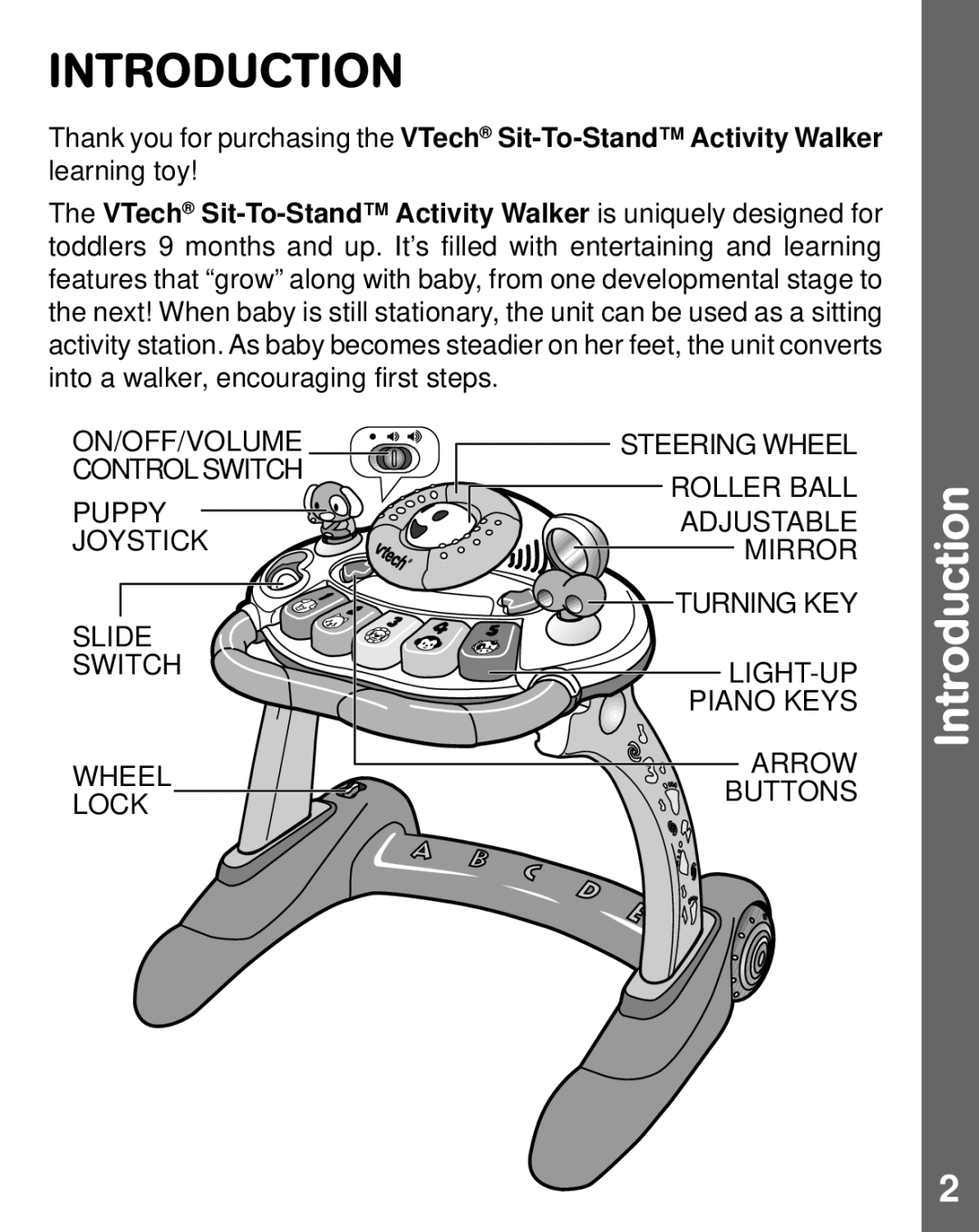 VTech sit-to-stand user manual Introduction 