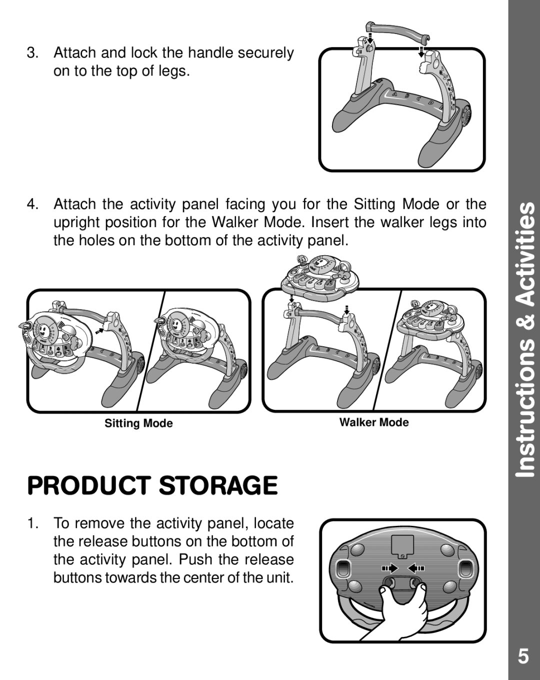 VTech sit-to-stand user manual Product Storage 