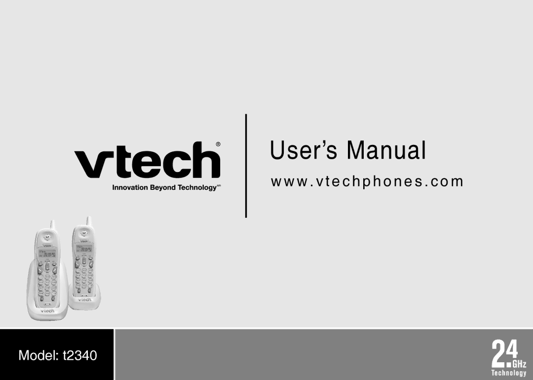 VTech t2340 warranty User’s Manual 