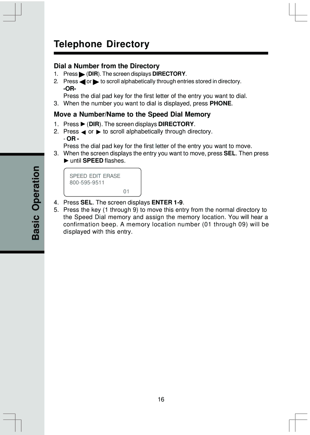 VTech t2415 manual Dial a Number from the Directory, Move a Number/Name to the Speed Dial Memory 