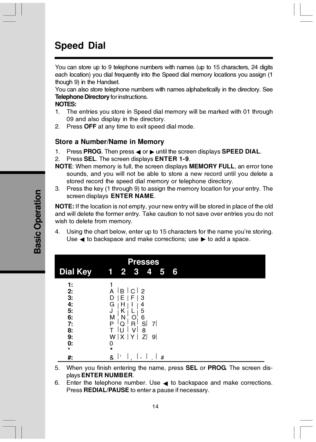 VTech T2447 user manual Speed Dial, Store a Number/Name in Memory 