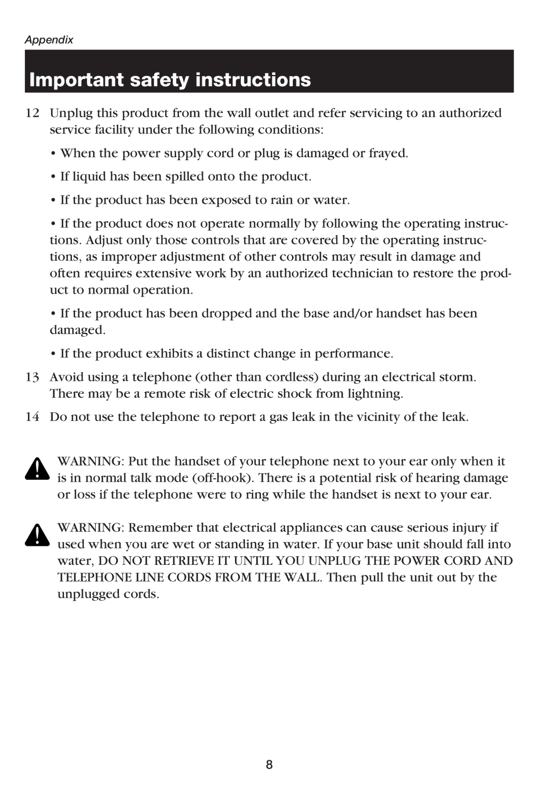 VTech USB 711, USB7100 manual Important safety instructions 