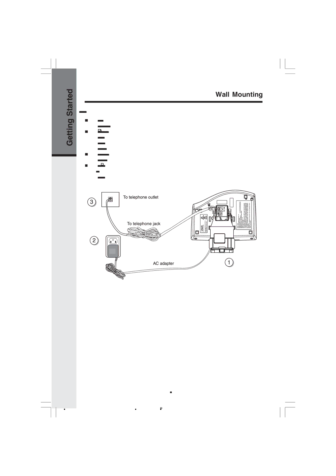 VTech v 2656 important safety instructions Wall Mounting 