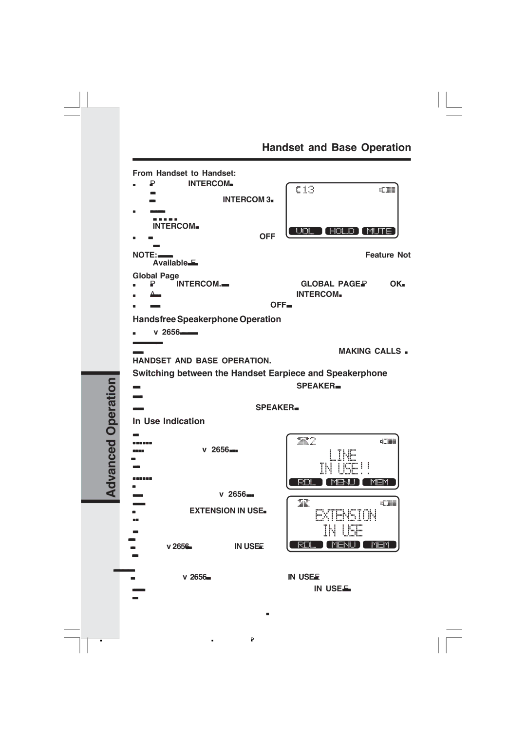 VTech v 2656 Handsfree Speakerphone Operation, Switching between the Handset Earpiece and Speakerphone, Use Indication 