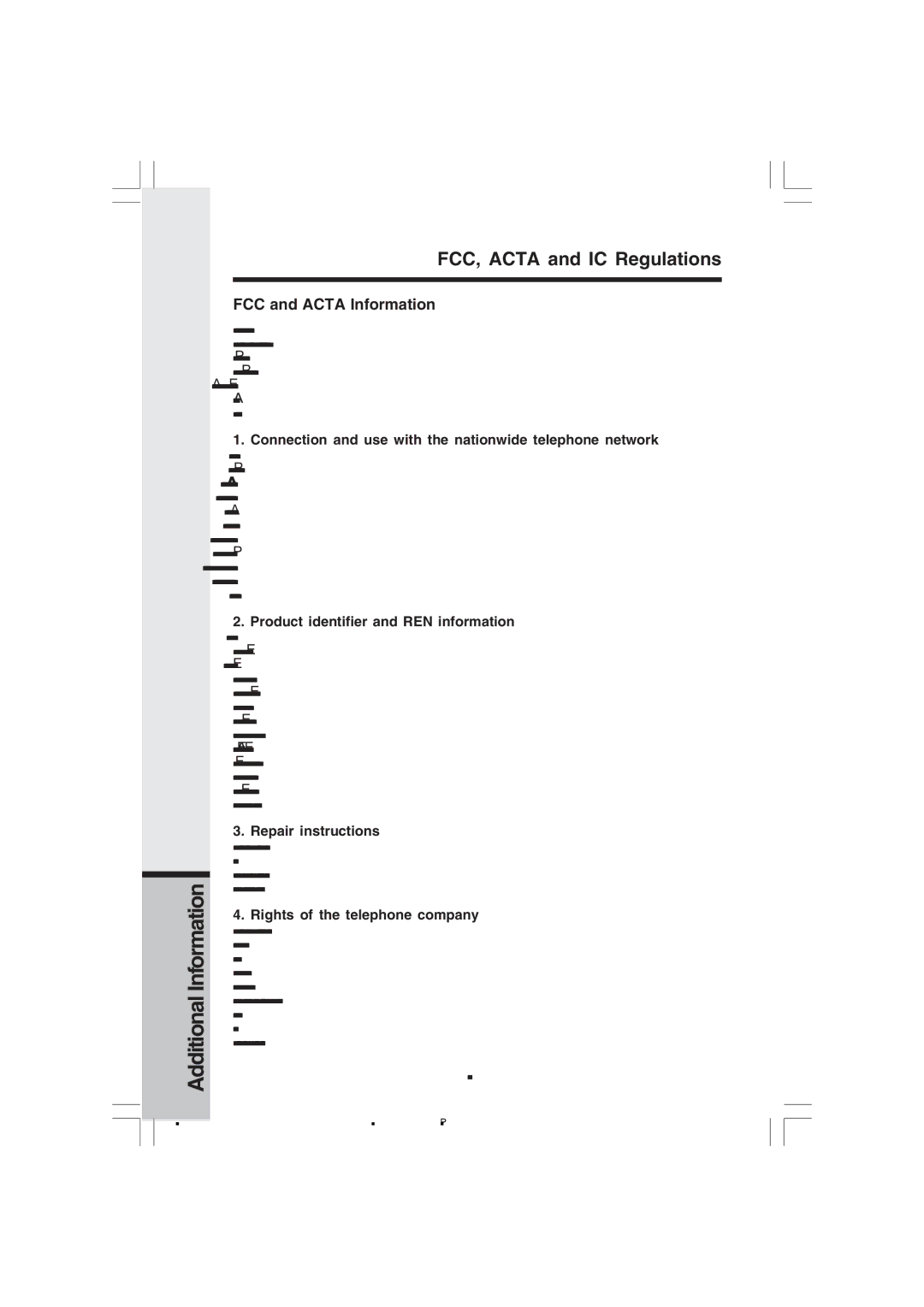 VTech v 2656 important safety instructions FCC and Acta Information, Repair instructions, Rights of the telephone company 