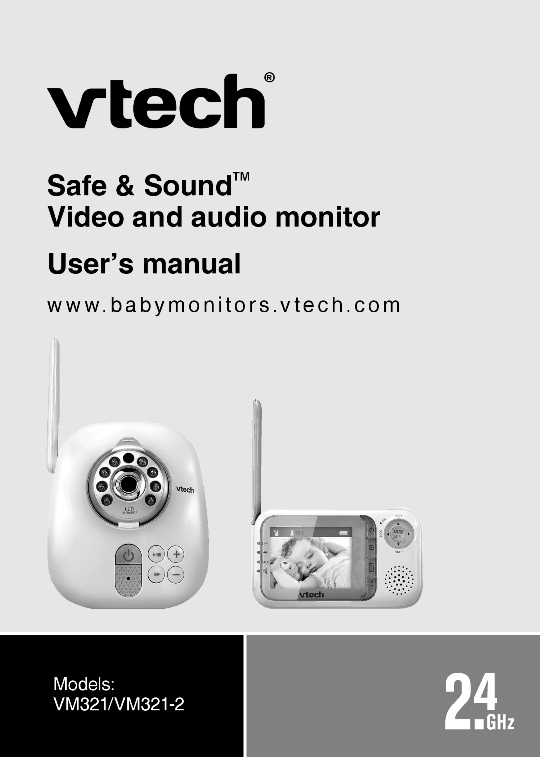 VTech VM321-2 user manual Safe & SoundTM Video and audio monitor User’s manual 