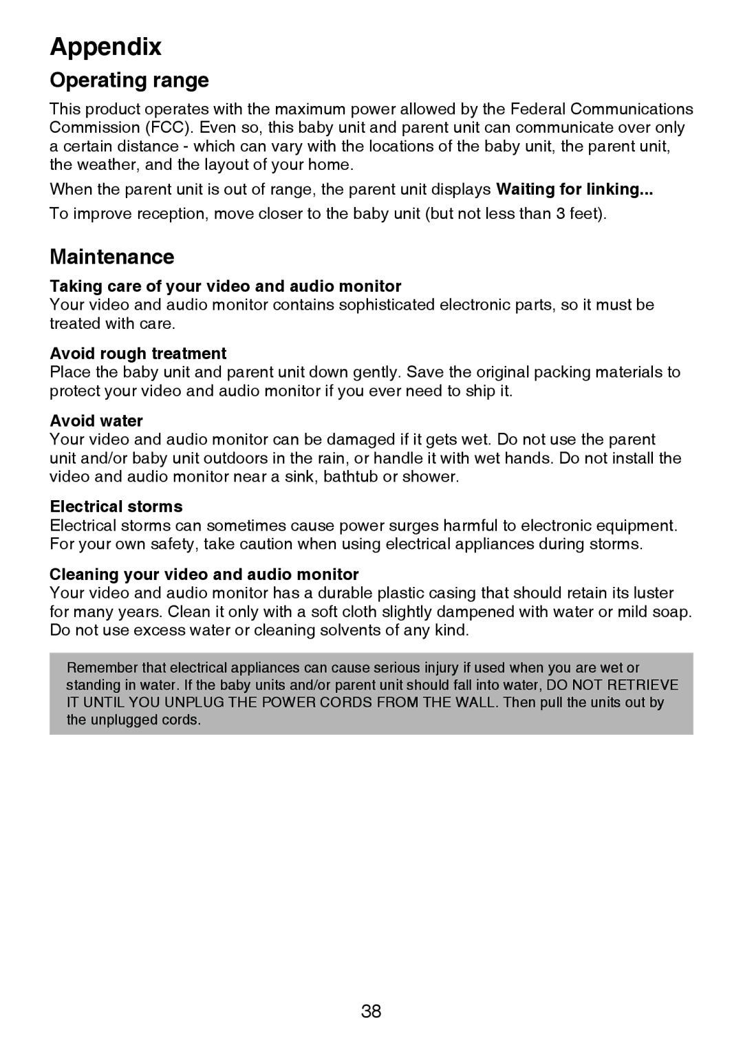 VTech VM321-2 user manual Operating range, Maintenance 