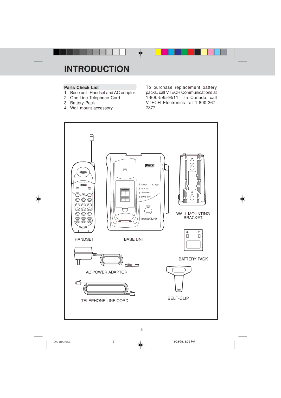 VTech VT 1901 manual Parts Check List 