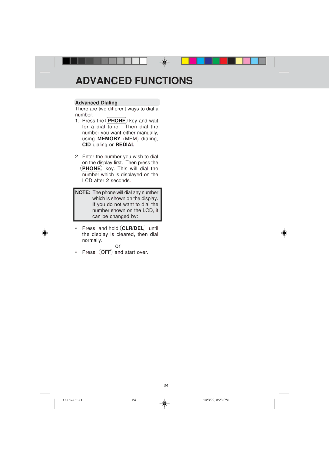 VTech VT 1920C manual Advanced Dialing 