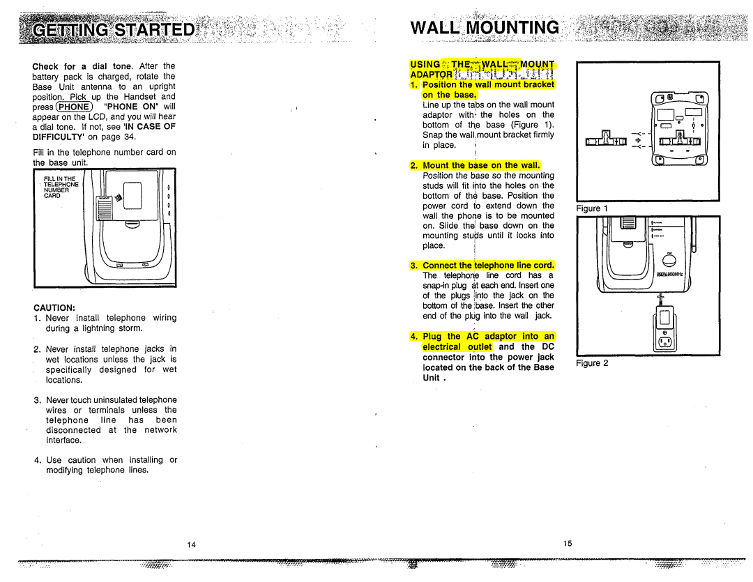 VTech VT 1921 manual Position the wall mount bracket on the base, Snap the wall,mountbracket firmly Place 