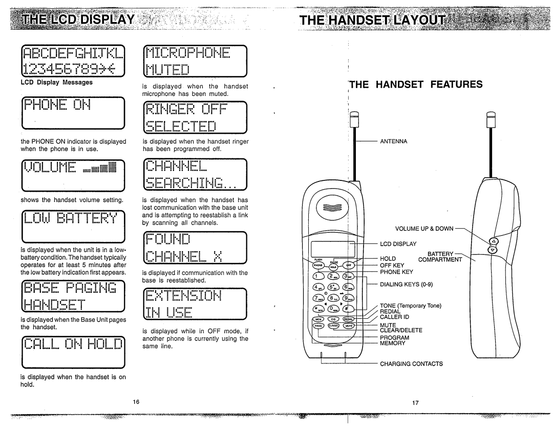 VTech VT 1921 manual Shows the handset volume setting, Is displayed when the handset is on hold 