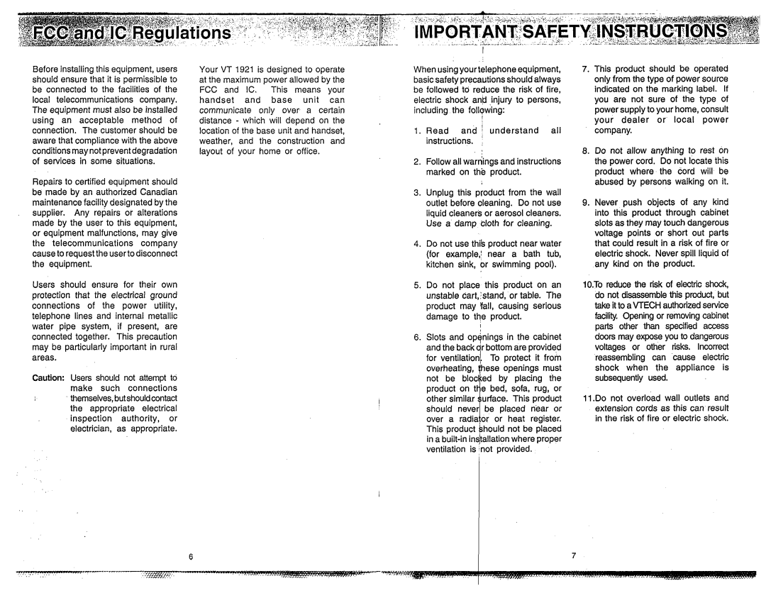 VTech VT 1921 manual Read and understand all instructions, Damage to the product 