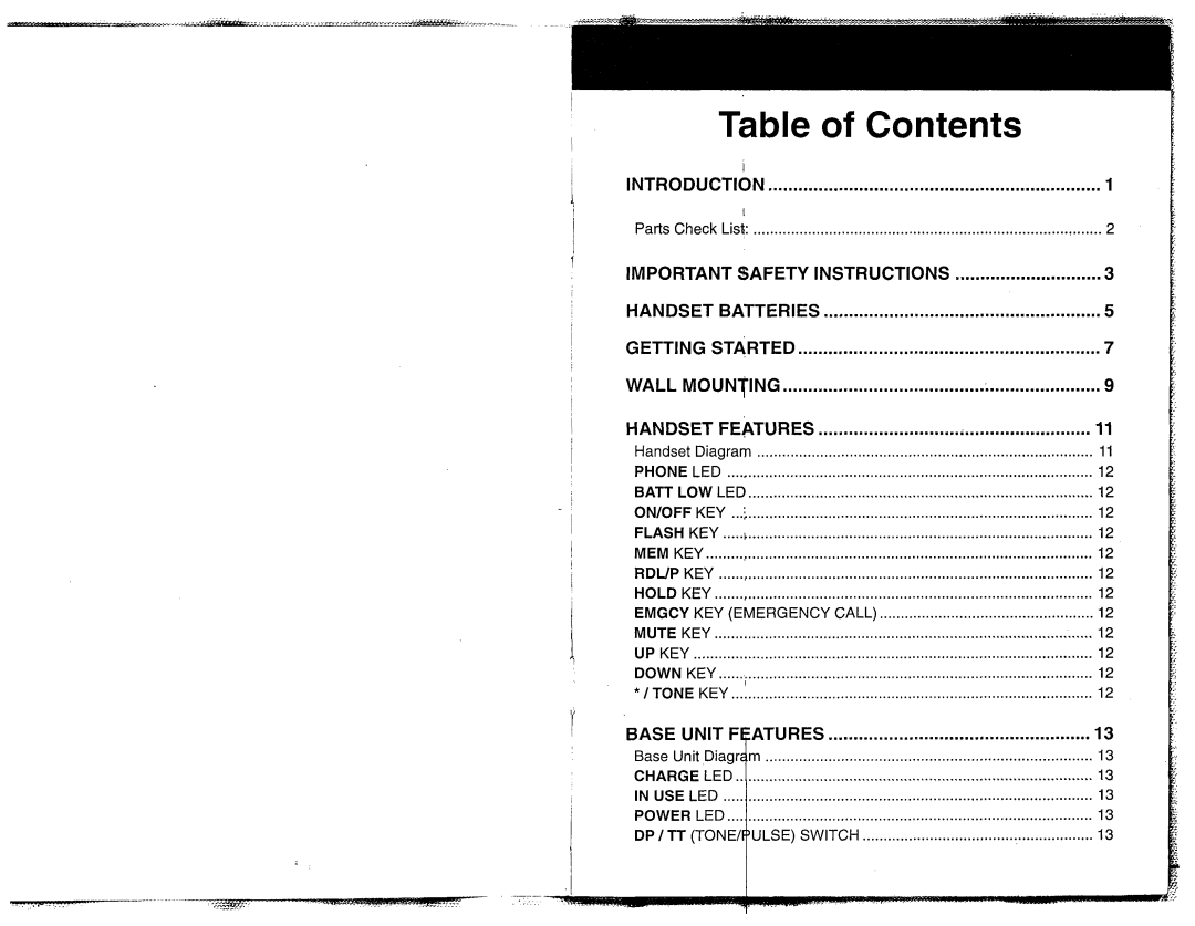 VTech VT 1980, VT-1981 manual Table of Contents 